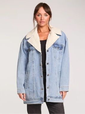 Saltwater Luxe Elysia sherpa lined denim jacket